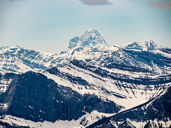 Mount Assiniboine looms over everything - as usual. Lunette at left.