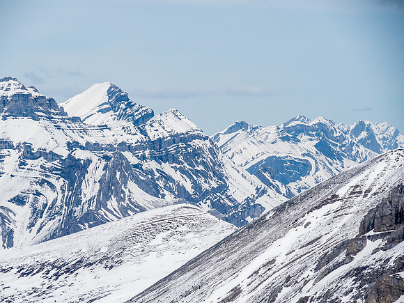 Mount Girouard at left with Mount Astley at distant right of center.
