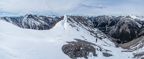 Looking back at the ascent slope and col.