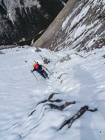 Exiting the choke.