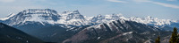 The High Rock Range stretches along the Continental Divide to the west and includes (L to R), Bolton, Armstrong, MacLaren, Strachan, Muir, McPhail, Horned and Mount Bishop.