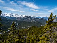 Some surprising views over the Forestry Trunk Road towards Coyote Hill, and Mount Armstrong and MacLaren.