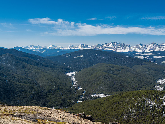 The two hunters have a pretty sweet view - they are just visible at lower center looking like grass.