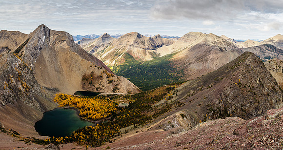 Three Lakes Ridge at left with Miles, Krowicki and Middle Kootenay at center and Rainy Ridge NW at right.