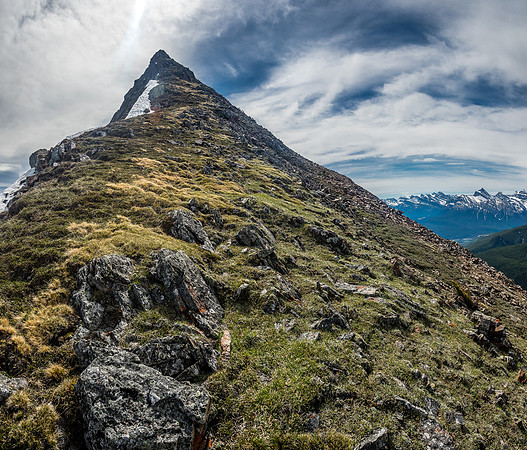 A surreal view back to the summit of Ernest Ross from the west - I think this looks like a peak in Iceland.