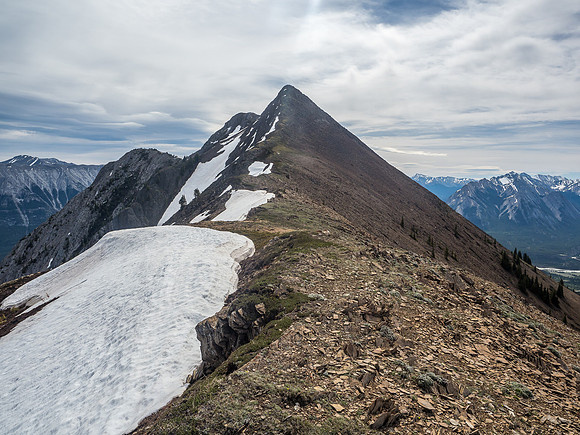 A surreal view back to the summit of Ernest Ross from the west - I think this looks like a peak in Iceland.
