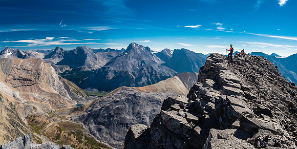 We can't get enough of this beautiful day! Care is required on Molar's summit block thanks to very loose rock and a severe drop on the north and east sides.