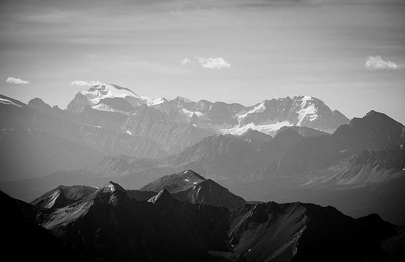 Mount Ball at left and Stanley Peak at right.