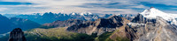 Looking south and west towards Lake Louise and Hector (R).