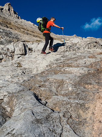 Karst Pavement makes for a fast approach towards Hector Pass.
