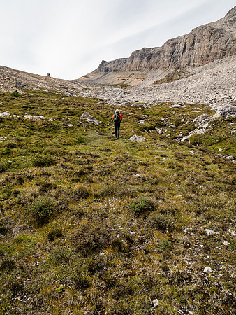 Ascending back to Hector Pass.
