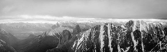 Tele of Rundle, Norquay, Fifi, Louis, The Finger and Cory (l to r).
