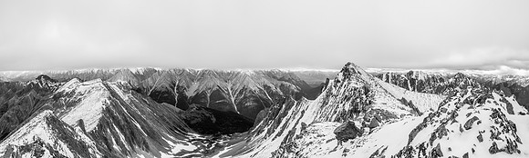 The view from the false summit to the true one. Mount Brewster somewhere ahead at center.