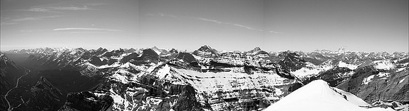 (L to R), Fisher, Wedge, Opal North, Spoon Needle, Lawson, James Walker, Fortress, Gusty, Galatea, Kidd South, The Tower, Engadine, Eon, Aye, Assiniboine, Bogart and many others.