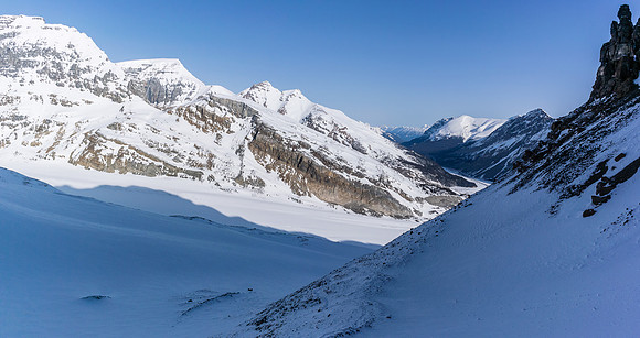 Again, there is a faint trail under the snow. Thanks to the brutal winds this area sees, there was little chance of big slides on this section.