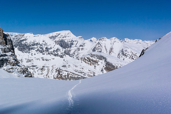 The AA Glacier is a special place, nestled between two 11,000ers and not visible from the road. Kitchener in the background here.