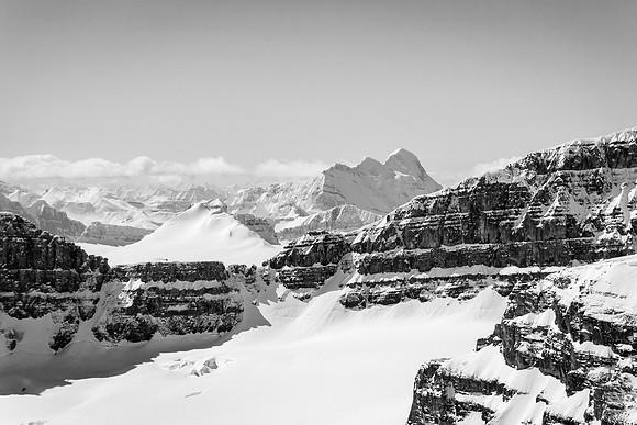 Mount Bryce looms over Castleguard and the south ridge of Andromeda.