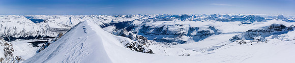 The Cline River Valley and the South Boundary Trail at left with the Saskatchewan Glacier at lower center right.