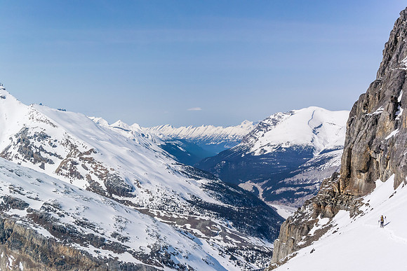 Just above the rock bypass to the AA Glacier icefall.