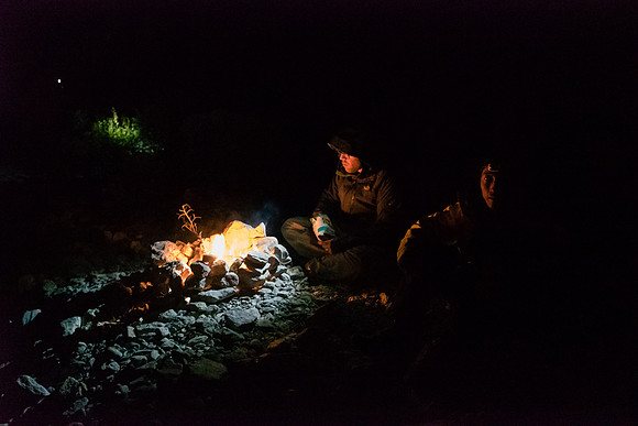 One of the benefits of bivying outside a park - a nice warm campfire at night.