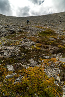 It's a grayish day, but nice for hiking. Fall colors are starting to show.