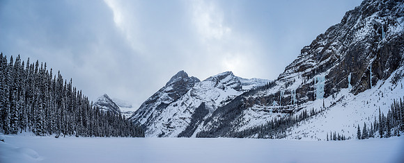 At the Upper Lake. From L to R, Mount McCuaig, Mount Nivelle and lower Fox.