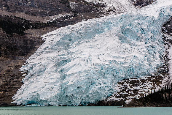 The Berg Glacier makes thunder day and night with it's steep ice falls before creating 'bergs in the lake.