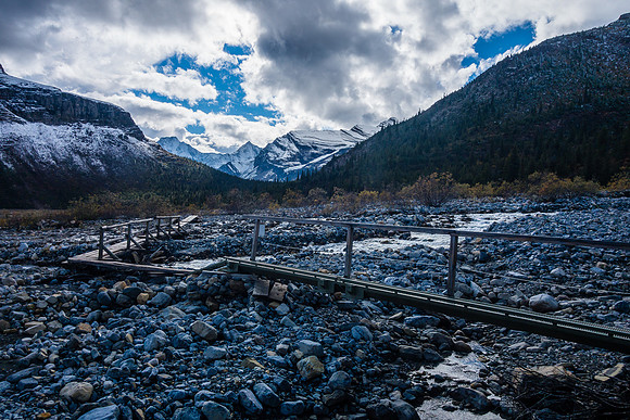 Looking back at an interesting (random?) bridge just before the Marmot campground.