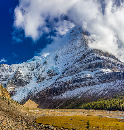 The trail from the Emperor campground to the Marmot campground is wonderfully constructed with incredible views of Robson's Emperor Face and Ridge