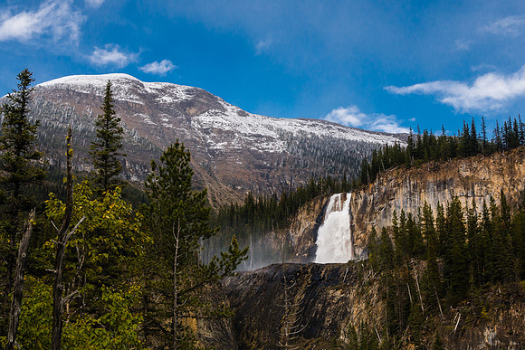Emperor Falls plunges into the channel that is high above the valley that the Robson River must have run down previously