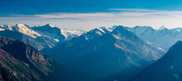 Listening Mountain is the foreground summit at center (wolf's ears) and Somervell in the background on the right.