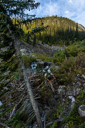 Bushwhacking over and around Fortress Creek.