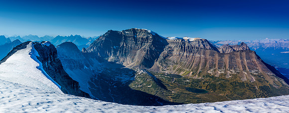 The gorgeous Catacombs Mountain with its lovely meadows and lakes far beneath us now.