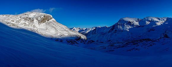 The Onion at upper left and part of Crowfoot Mountain at right.