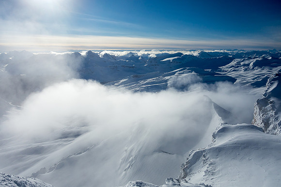 Looking SW over Yoho Valley, including Isolated, McArthur and the Presidents.