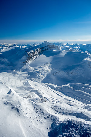 A breathtaking view of the king of the Wapta - Mount Balfour and the Diableret Glacier on it's NW flanks.