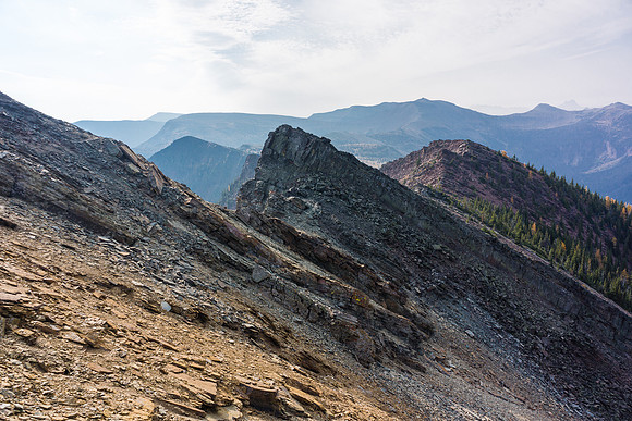 It's a bit of scrambling work to get around these bumps which sit over big cliffs.