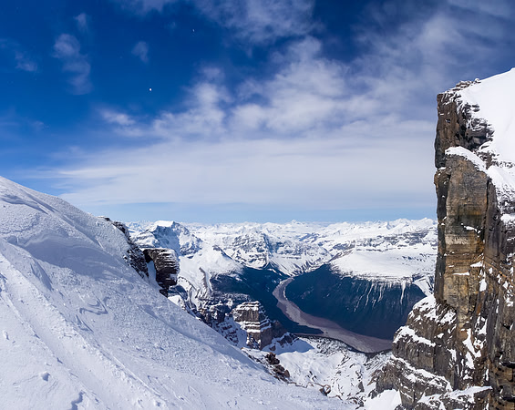 Amazing view down the Athabasca River valley - Twins Tower rising on the right.