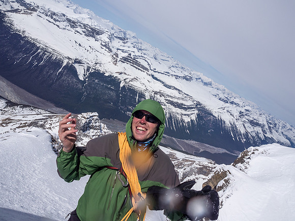JW on the summit of Twins Tower - obviously quite pleased with himself!