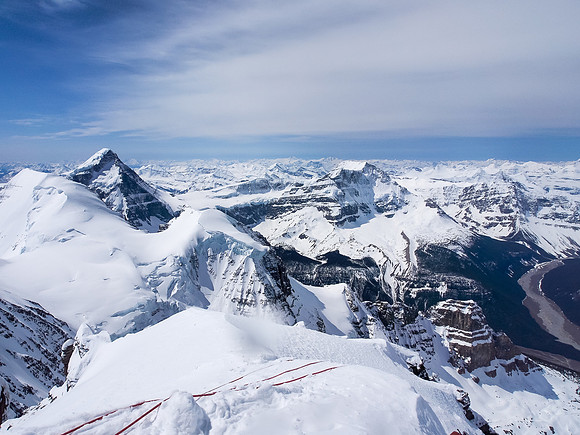 View of South Twin, Columbia, West Twin (TINY!) and Kin Edward (L to R) from the summit of Twins Tower.