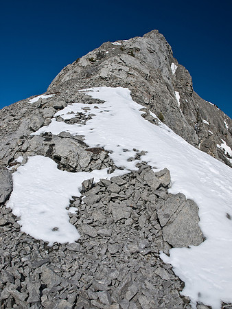 Looking ahead at the crux.