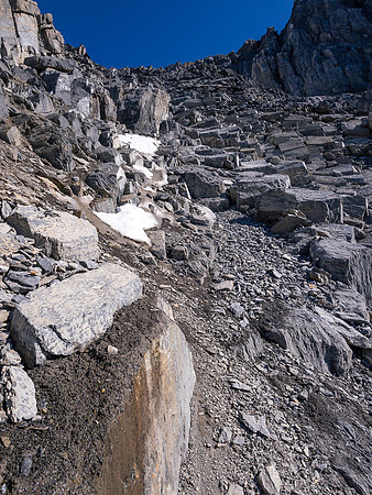 Slabs and scree.