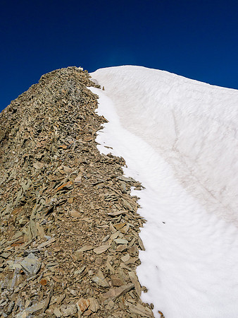 Finally on the easy summit ridge.