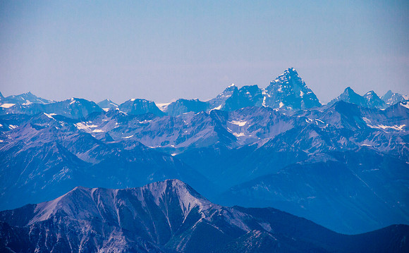 Mount Sir Donald is another giant peak to the west in the Selkirk mountain range.