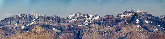 Yoho and Lake Louise peaks including Victoria and Hungabee.