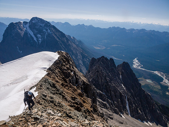 Sonny comes up the summit ridge.