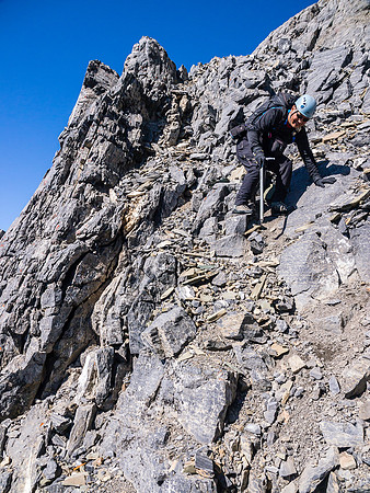 There's still a lot of loose and tricky terrain to down climb after the crux.