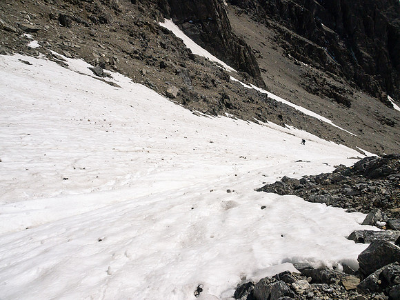 The snow was almost too hard to glissade safely.