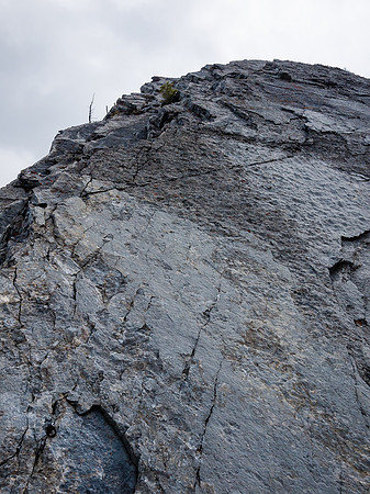 Note the rusted piton at lower left! This is the first -and easiest - difficult section.