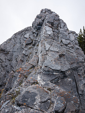 At the base of the crux looking up it.